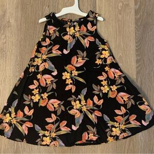 Old Navy Girl's Size 3T Black Floral Sleeveless 100% Rayon Dress